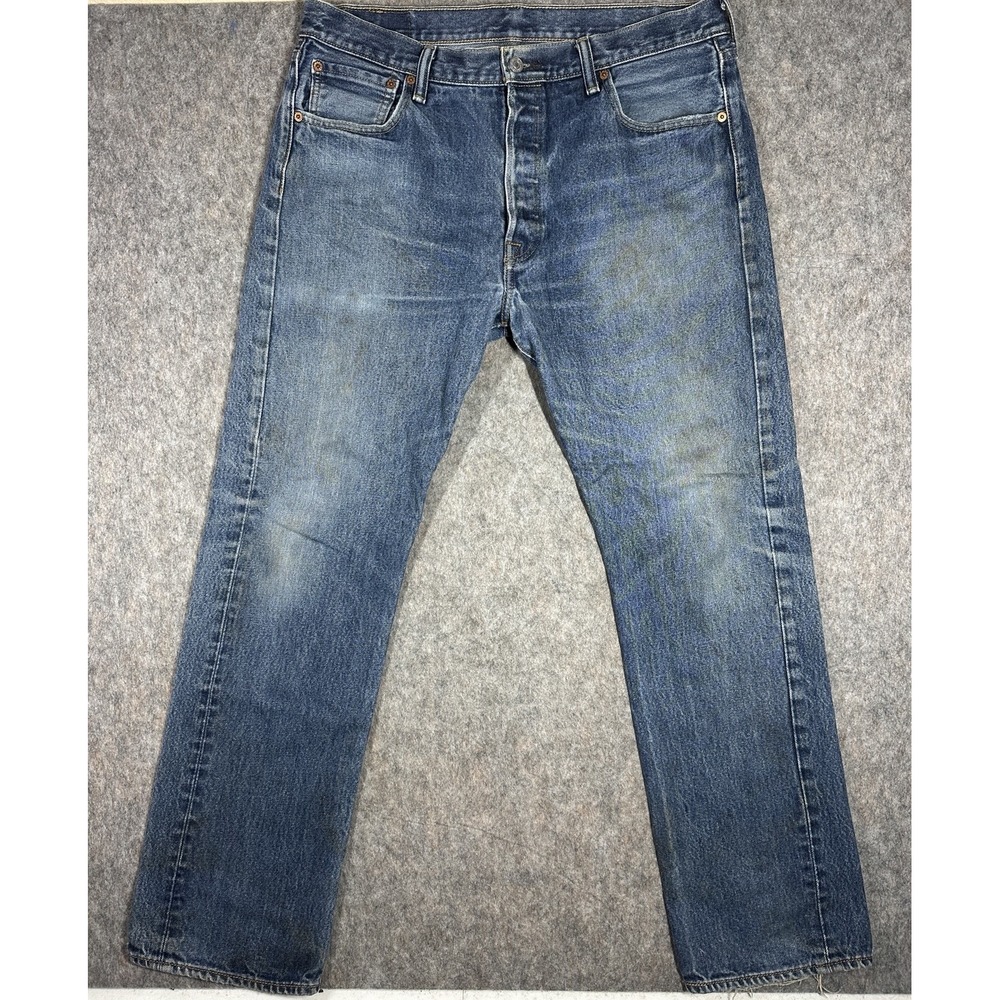 Vintage Levi's 505 Straight Leg Blue Denim Jeans W36 L32 Zip Fly USA Style